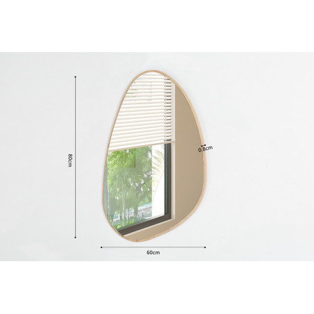 Miroir 80 x 60 cm ROSACE en décor chêne vieilli