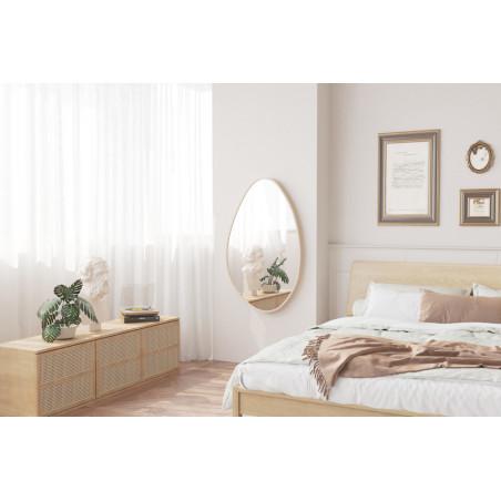 Miroir 80 x 50 cm ROMARIN en décor chêne vieilli