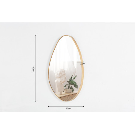 Miroir 80 x 50 cm ROMARIN en décor chêne vieilli
