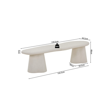 Meuble TV 160 cm FALAISE aux formes organiques effet ciment