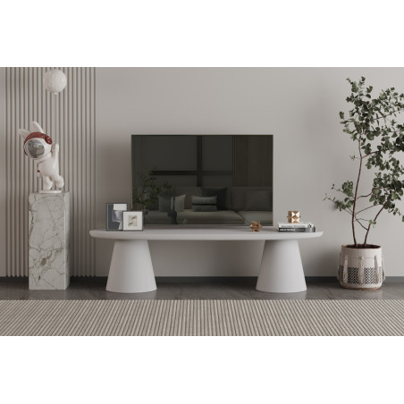 Meuble TV 160 cm TERRACINA effet ciment écru