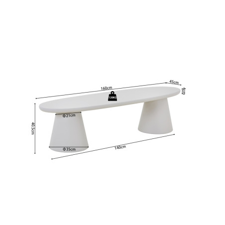 Meuble TV 160 cm TERRACINA effet ciment écru