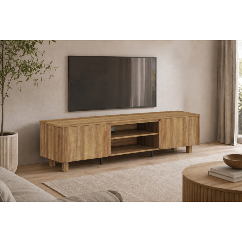 Meuble TV 170 cm MARELLE en décor chêne naturel