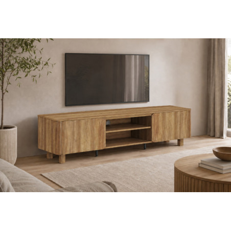 Meuble TV 170 cm MARELLE en décor chêne naturel