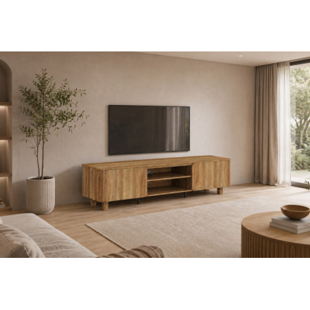 Meuble TV 170 cm MARELLE en décor chêne naturel