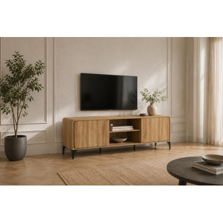 Meuble TV 170 cm FLORALIE en décor chêne naturel