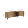Meuble TV 170 cm FLORALIE en décor chêne naturel