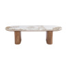 Meuble TV 160 cm EVIANE plateau pierre frittée beige veinée