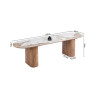 Meuble TV 160 cm EVIANE plateau pierre frittée beige veinée