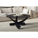Table basse ronde 90 x 90 cm WILLOW plateau en verre