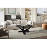 Table basse ronde 90 x 90 cm WILLOW plateau en verre