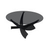 Table basse ronde 90 x 90 cm WILLOW plateau en verre