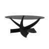 Table basse ronde 90 x 90 cm WILLOW plateau en verre