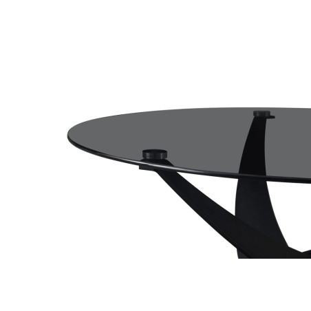 Table basse ronde 90 x 90 cm WILLOW plateau en verre