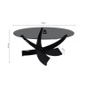 Table basse ronde 90 x 90 cm WILLOW plateau en verre