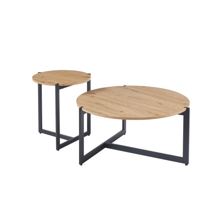 Set de 2 tables basses PALOMA en décor chêne vieilli