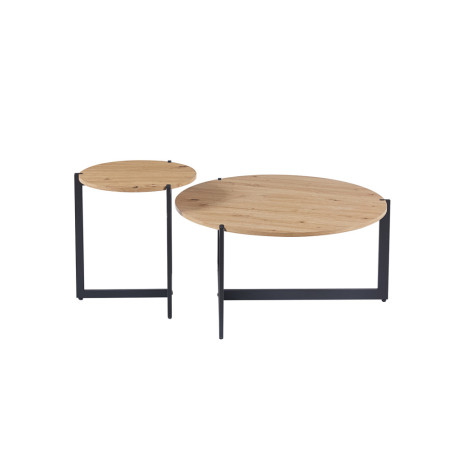 Set de 2 tables basses PALOMA en décor chêne vieilli