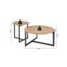 Set de 2 tables basses PALOMA en décor chêne vieilli