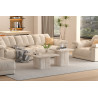 Set de 2 tables basses BAMBOU en décor travertin beige