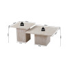 Set de 2 tables basses BAMBOU en décor travertin beige