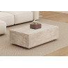 Table basse 120 x 70 cm JACINTHE en décor travertin beige