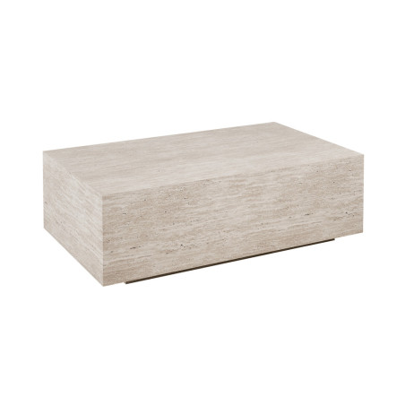 Table basse 120 x 70 cm JACINTHE en décor travertin beige