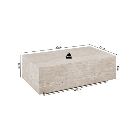 Table basse 120 x 70 cm JACINTHE en décor travertin beige