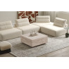 Table basse 90 x 90 cm JONQUILLE en décor travertin beige