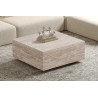 Table basse 90 x 90 cm JONQUILLE en décor travertin beige