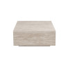 Table basse 90 x 90 cm JONQUILLE en décor travertin beige