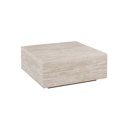 Table basse 90 x 90 cm JONQUILLE en décor travertin beige