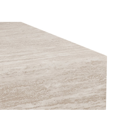 Table basse 90 x 90 cm JONQUILLE en décor travertin beige