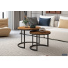 Set de 2 tables basses GALET en manguier massif