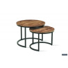 Set de 2 tables basses GALET en manguier massif