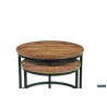 Set de 2 tables basses GALET en manguier massif