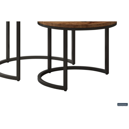 Set de 2 tables basses GALET en manguier massif