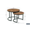 Set de 2 tables basses GALET en manguier massif