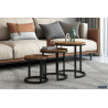 Set de 3 tables d'appoint PRALINE en manguier massif