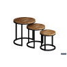 Set de 3 tables d'appoint PRALINE en manguier massif