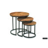 Set de 3 tables d'appoint PRALINE en manguier massif