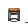 Set de 3 tables d'appoint PRALINE en manguier massif