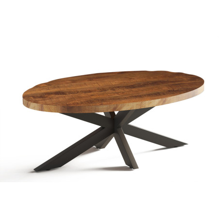 Table basse ovale 130 x 70 cm MAGNOLIA en manguier massif