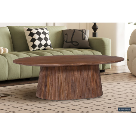 Table basse ovale 120 cm MANGALA en manguier massif