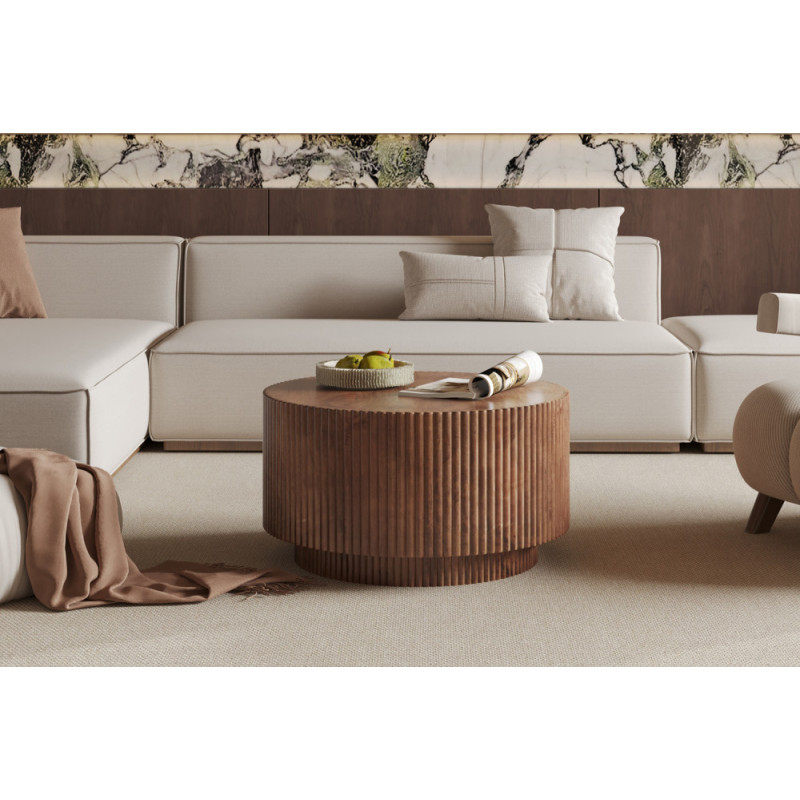 Table basse 70 x 70 cm VERVEINE en manguier massif