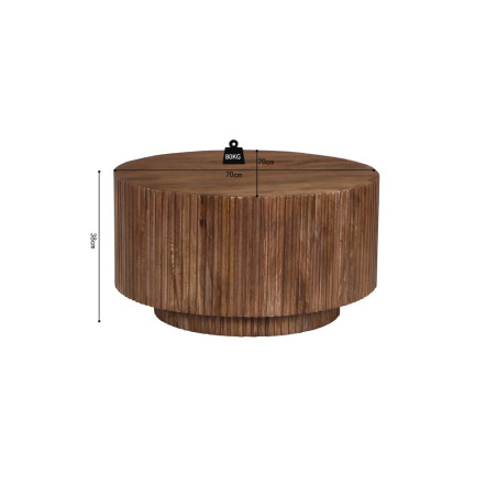 Table basse 70 x 70 cm VERVEINE en manguier massif