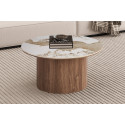 Table basse ronde 80 cm EVIANE plateau en pierre frittée