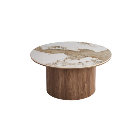 Table basse ronde 80 cm EVIANE plateau en pierre frittée