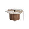 Table basse ronde 80 cm EVIANE plateau en pierre frittée