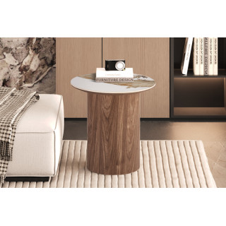 Table d'appoint 45 cm EVIANE plateau en pierre frittée