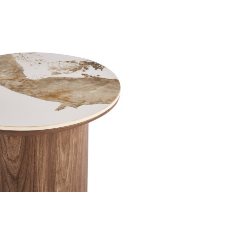 Table d'appoint 45 cm EVIANE plateau en pierre frittée